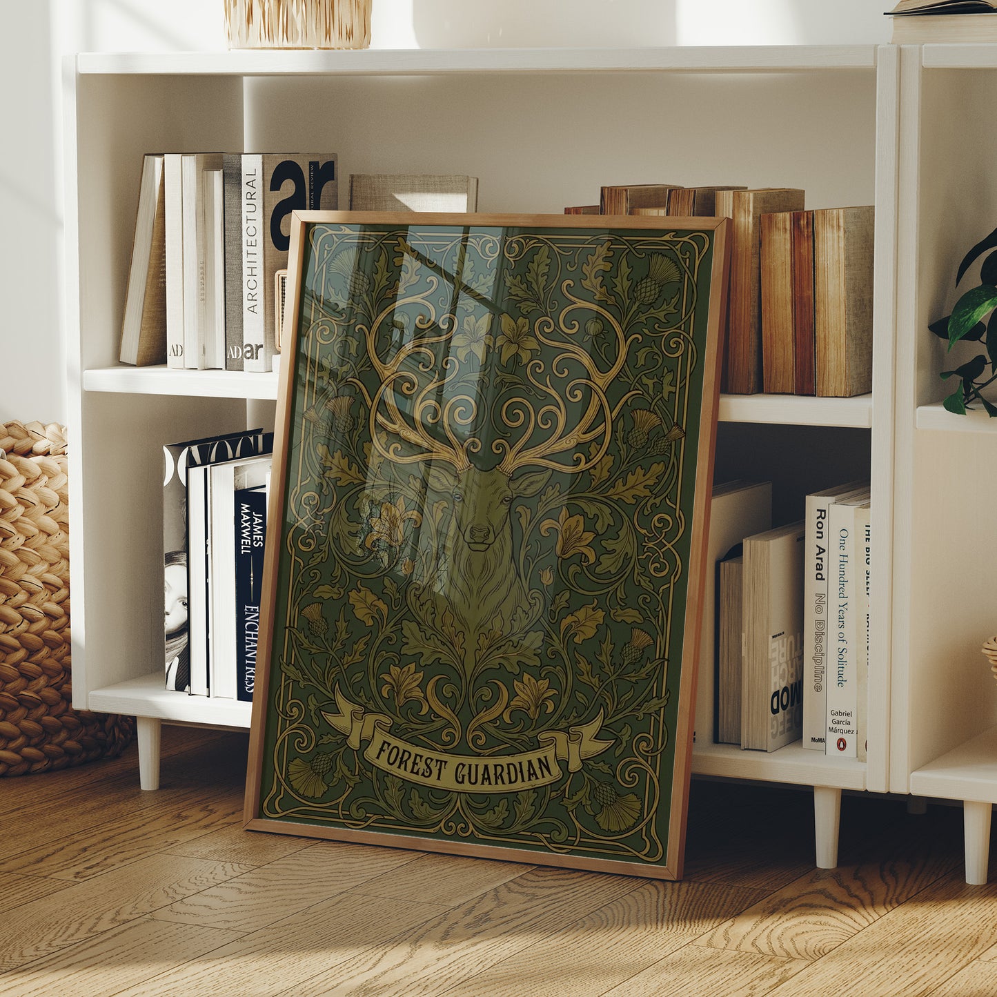 Forest Guardian: Art Nouveau Stag Pattern