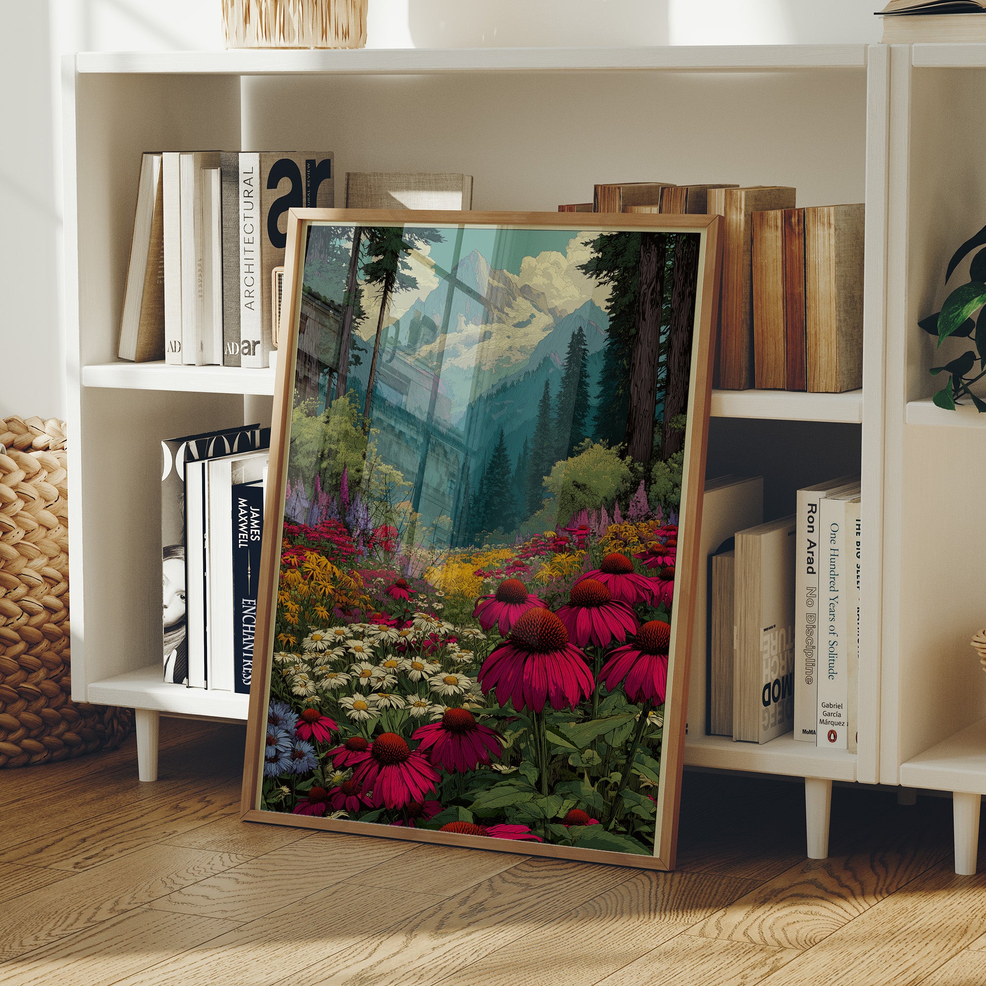 Wildflower Vista: Retro National Park Poster