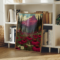 Alpenglow Meadow: Retro National Park Poster