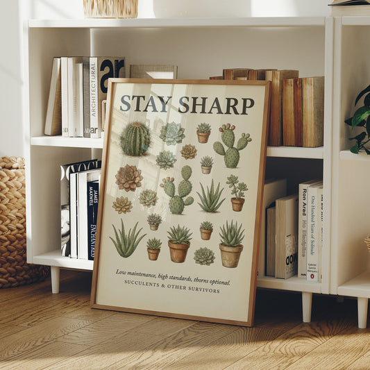 Stay Sharp: Vintage Succulent & Cactus Chart