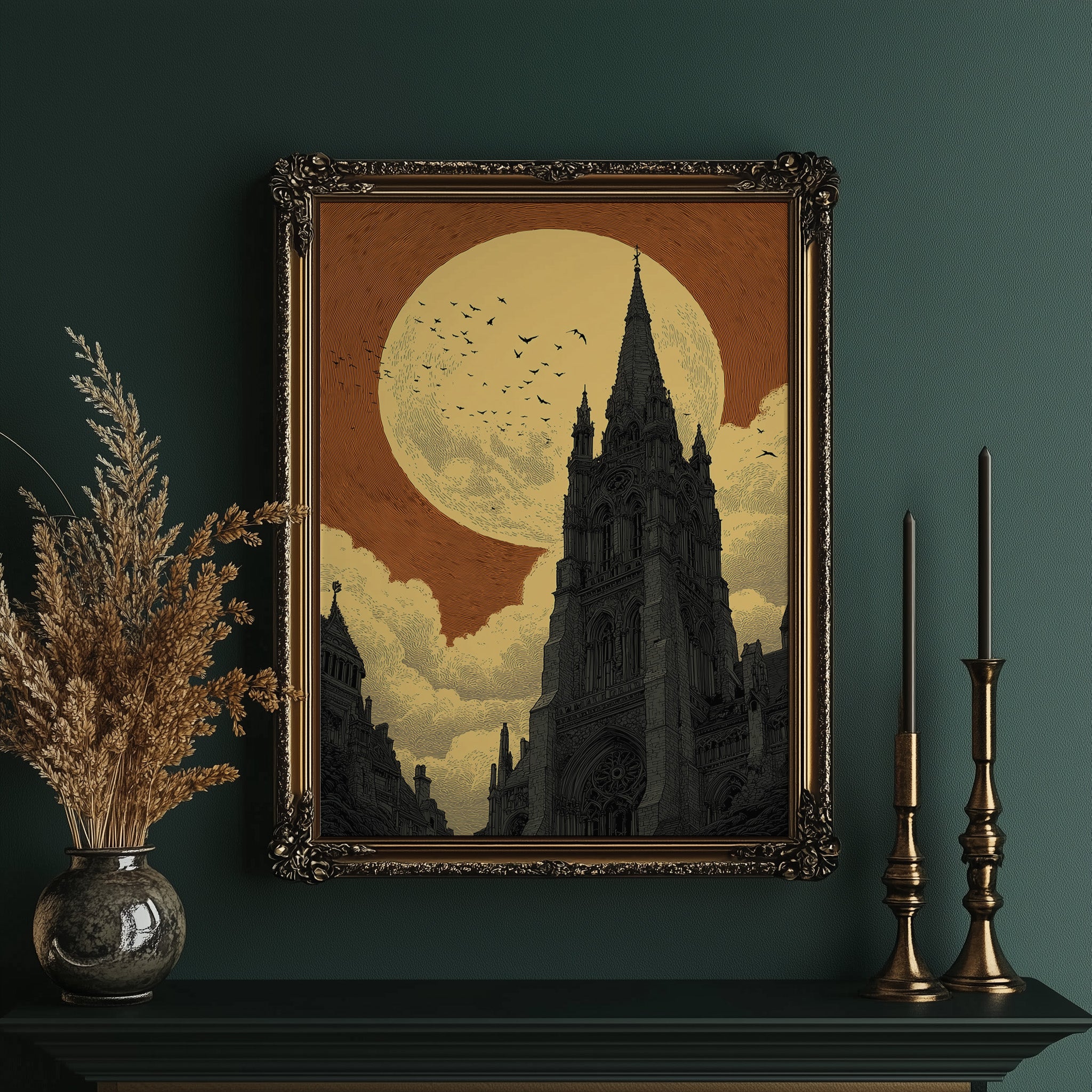 Cathedral Under a Copper Moon