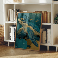 Sea Turtle Through the Reef