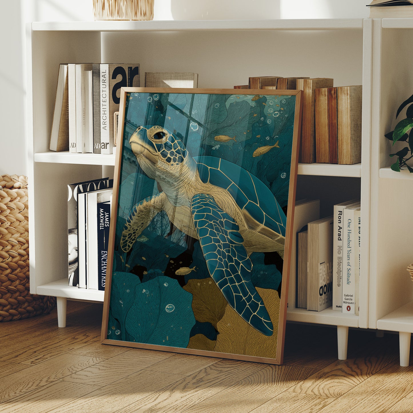 Sea Turtle Through the Reef