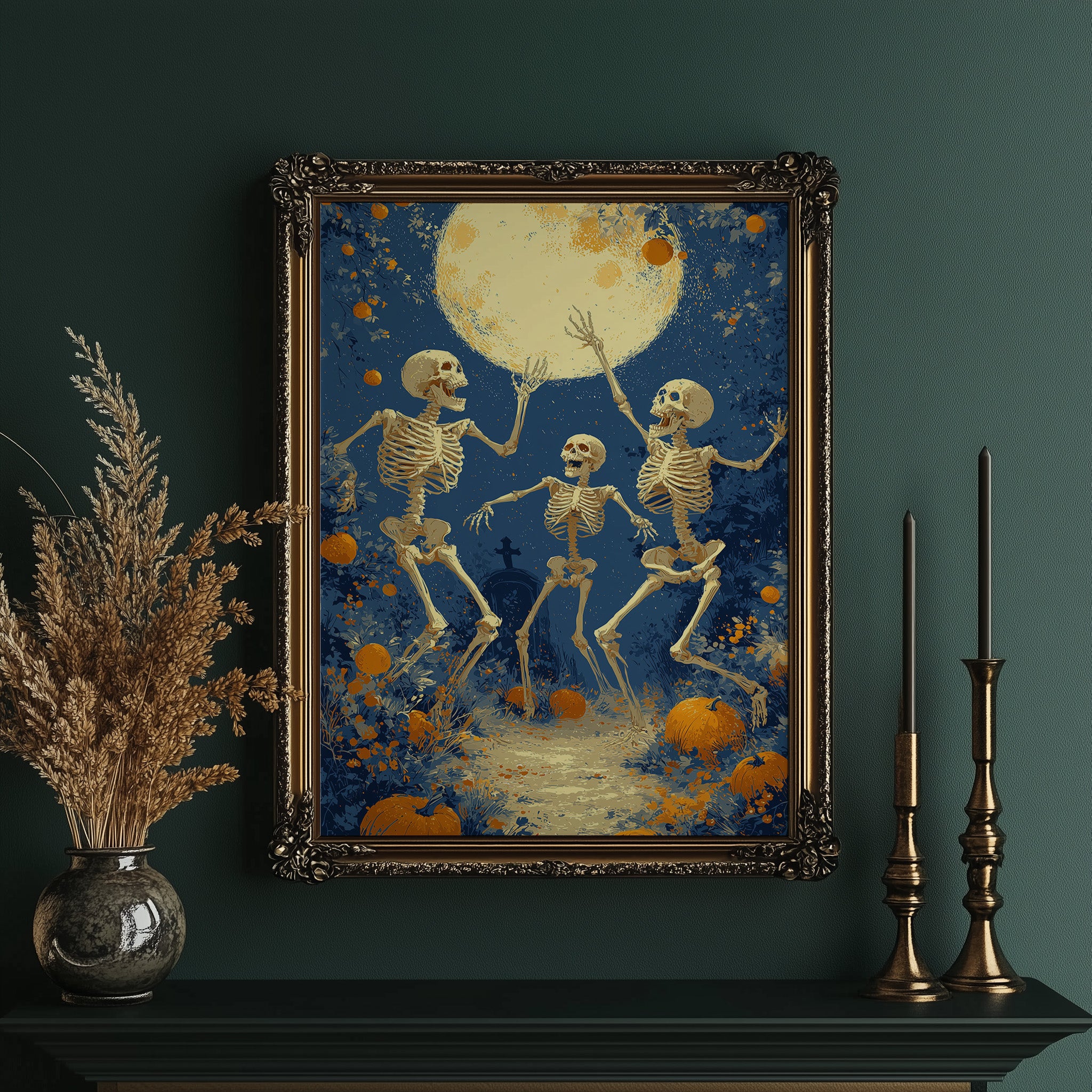 Skeletons Dance Beneath the Harvest Moon