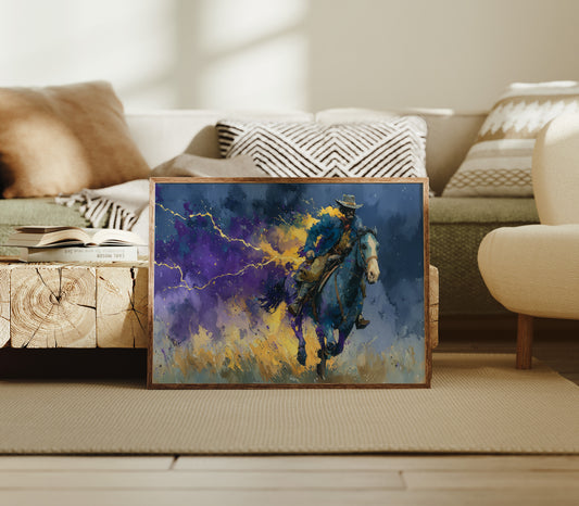 Cowboy in the Lightning Storm