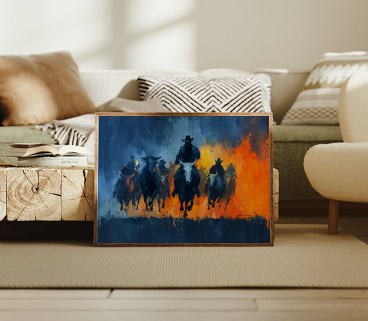 Cattle Drive Through Fire