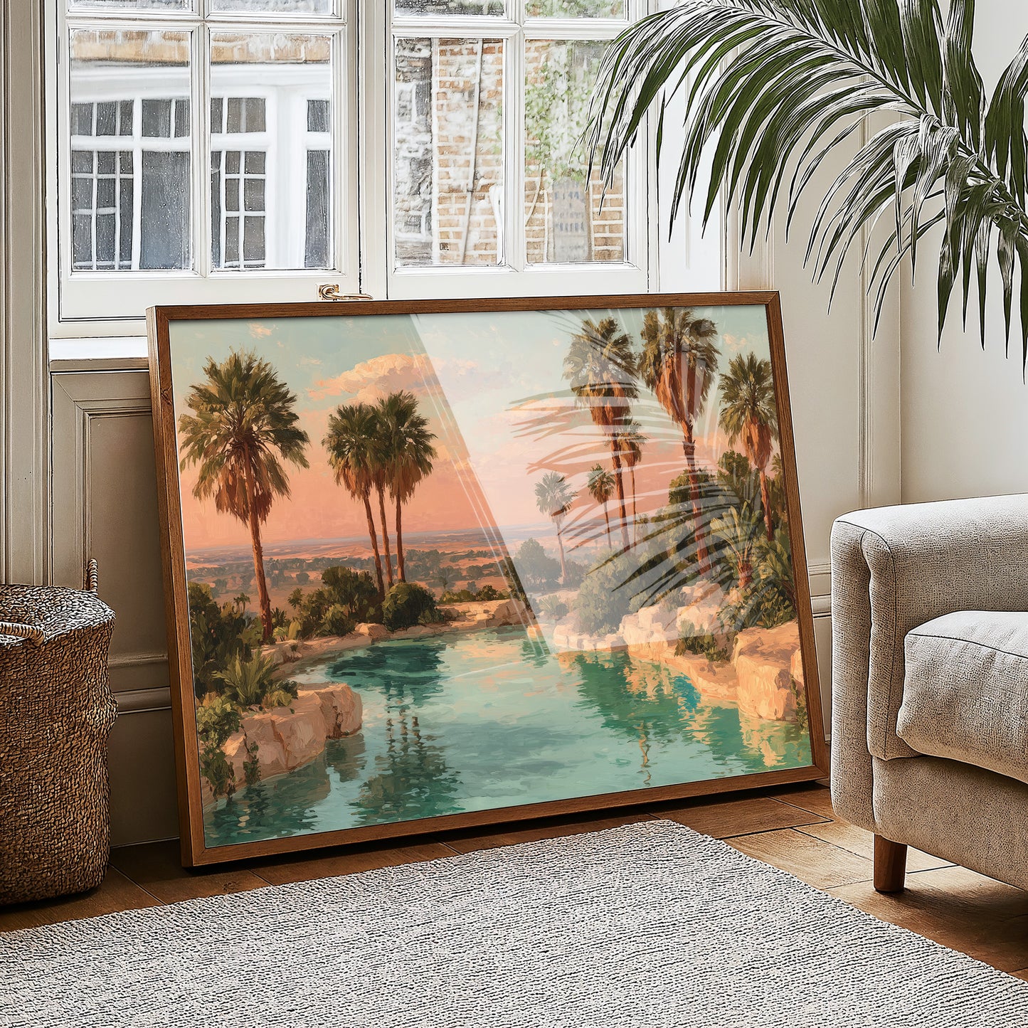 Desert Oasis at Sunset