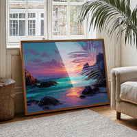 Neon Dusk on the Shore