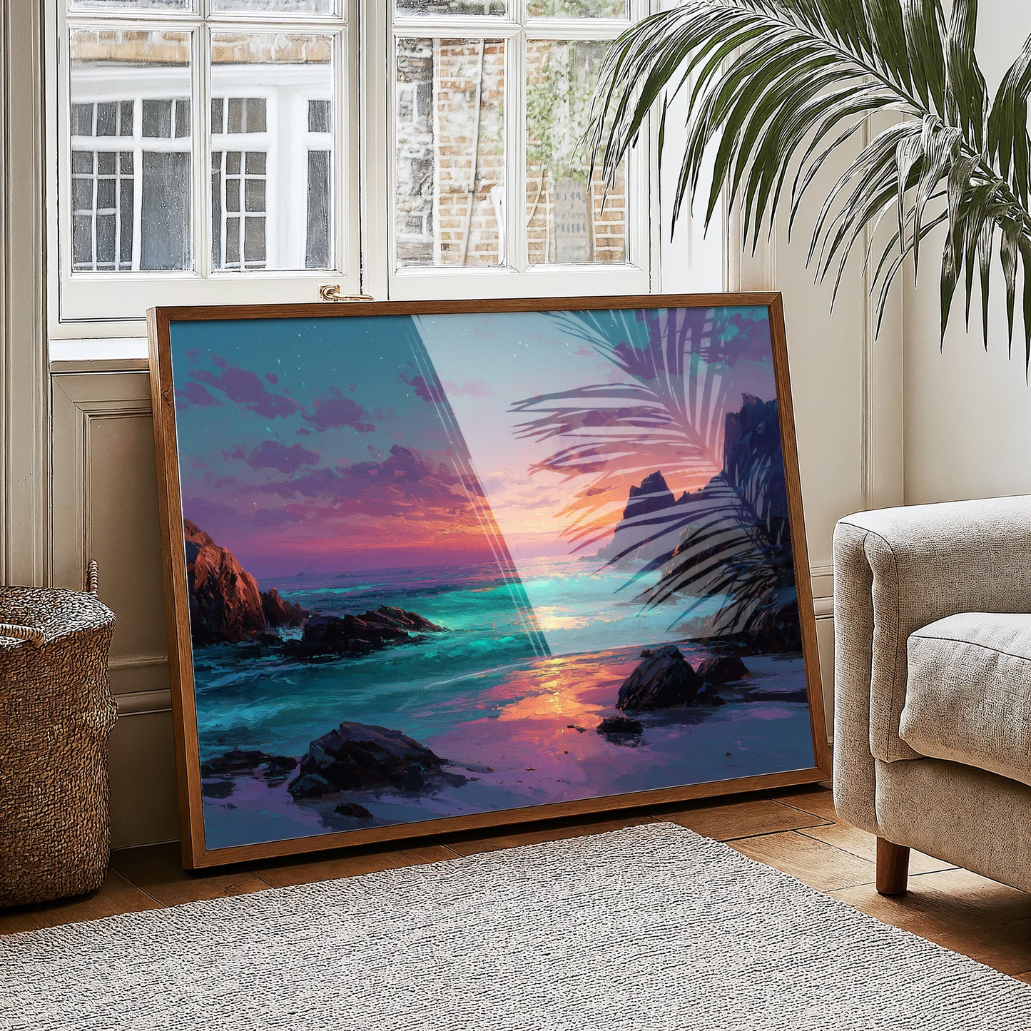 Neon Dusk on the Shore