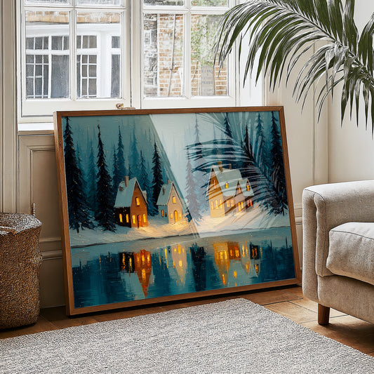 Cabins by the Winter Lake
