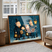 The Carolers Sing By Lamplight
