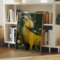 Goat Crowned in Wildflowers