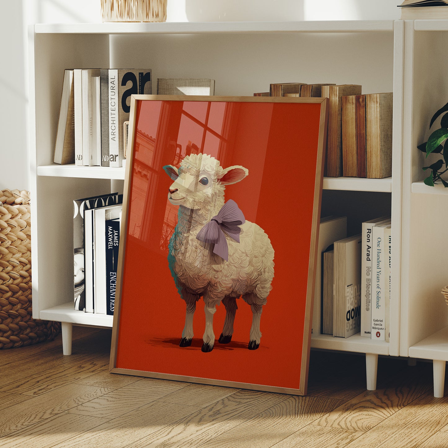 Sheep with a Lavender Bow
