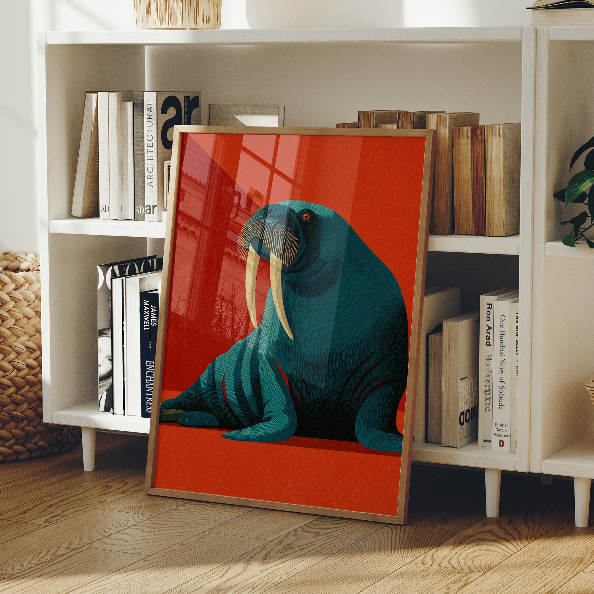 Walrus, Tusks and Crimson Shadow