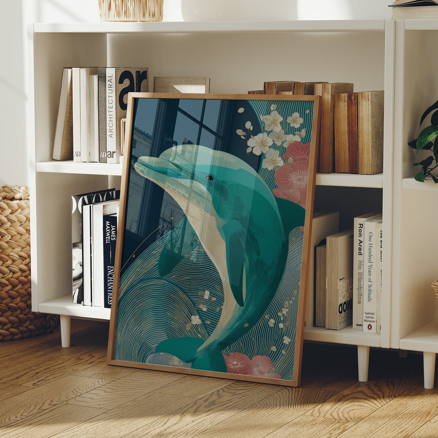 Dolphin Among Cherry Blooms