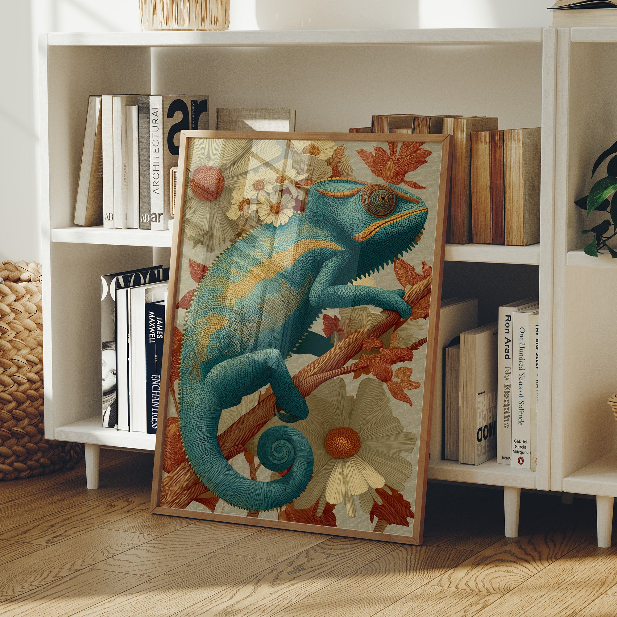 Chameleon, Vintage Botanical Study