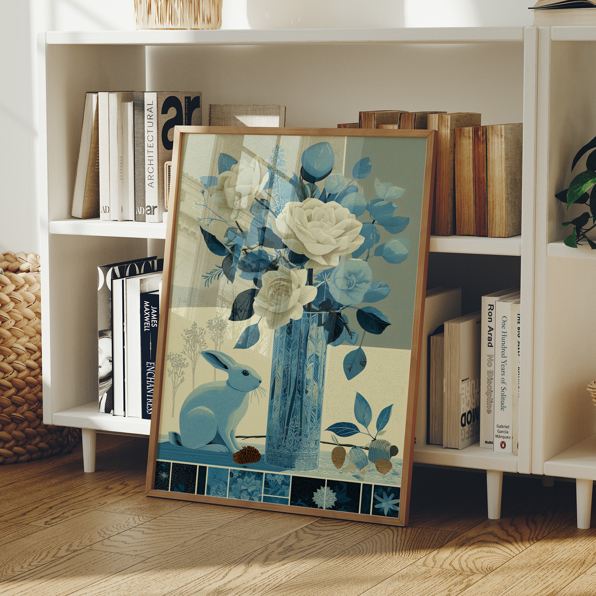 Blue Hare, Roses in Cut Glass