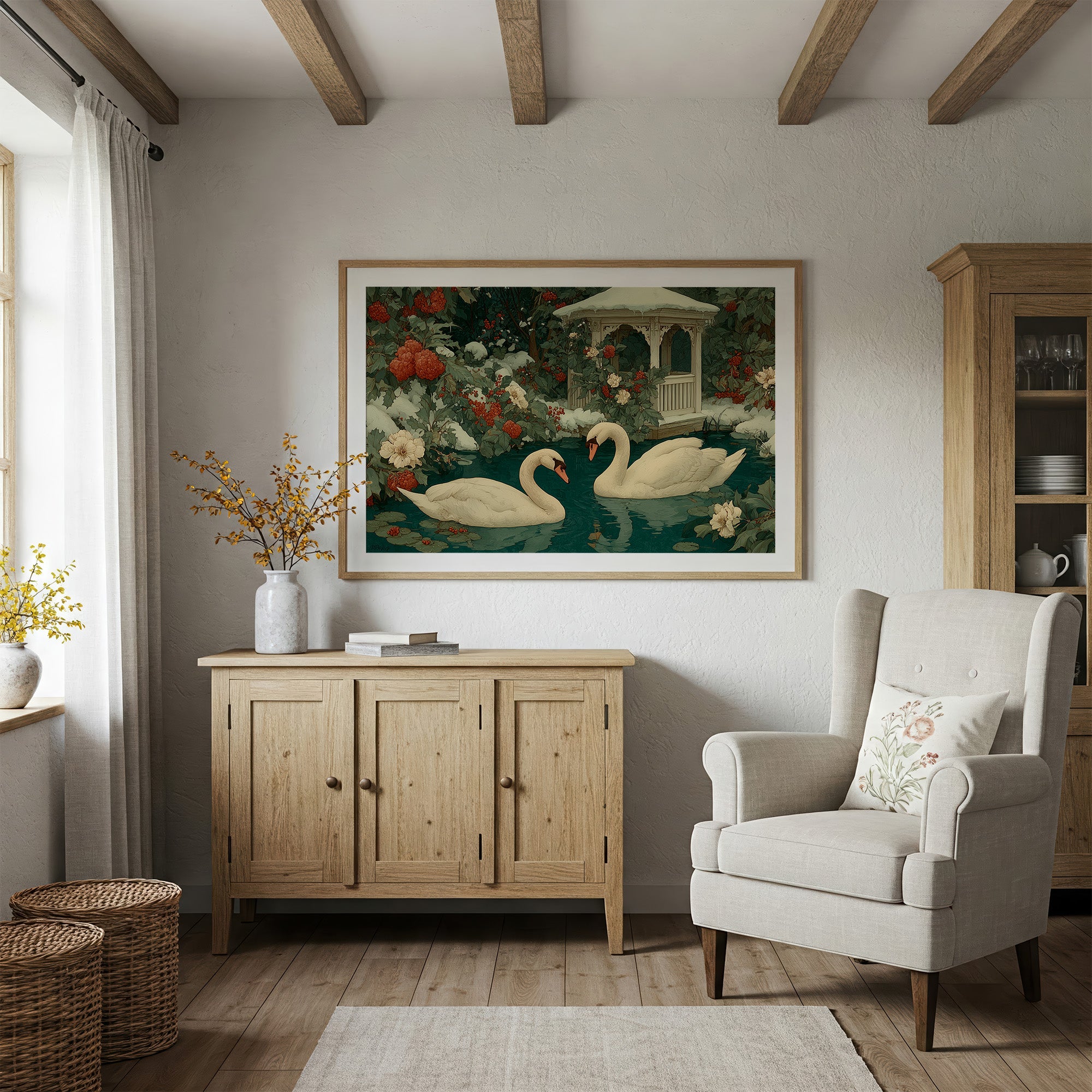 Two Swans, Winter Garden