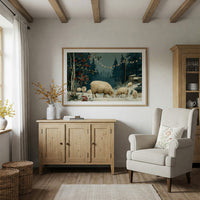 Sheep Under Winter Lights