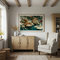 Two Otters, One Winter Stream