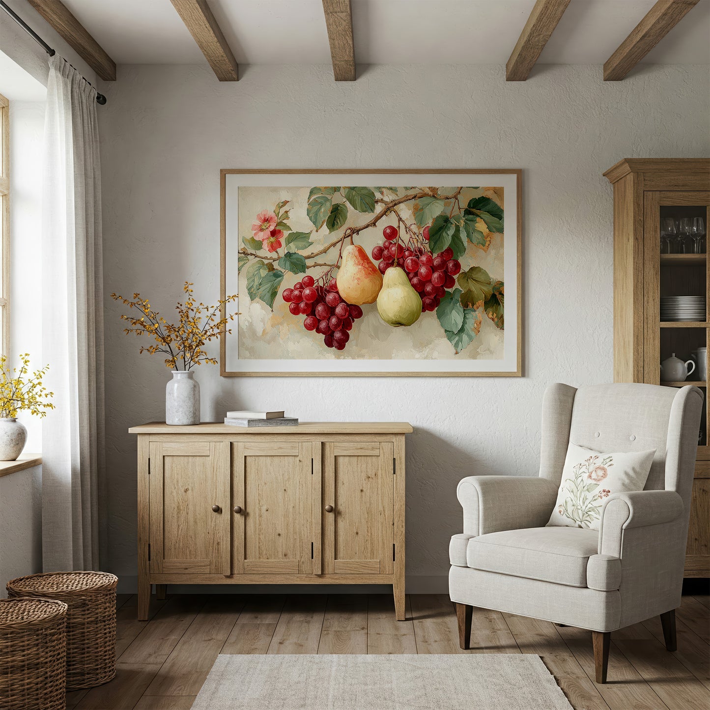 Pears and Grapes on Old Vine