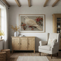 Ivory Dove Among Autumn Peonies