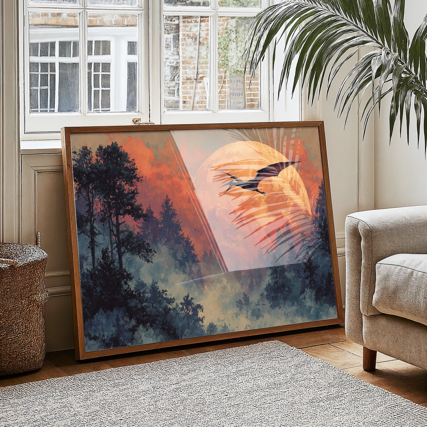 Pterodactyl Against the Harvest Moon