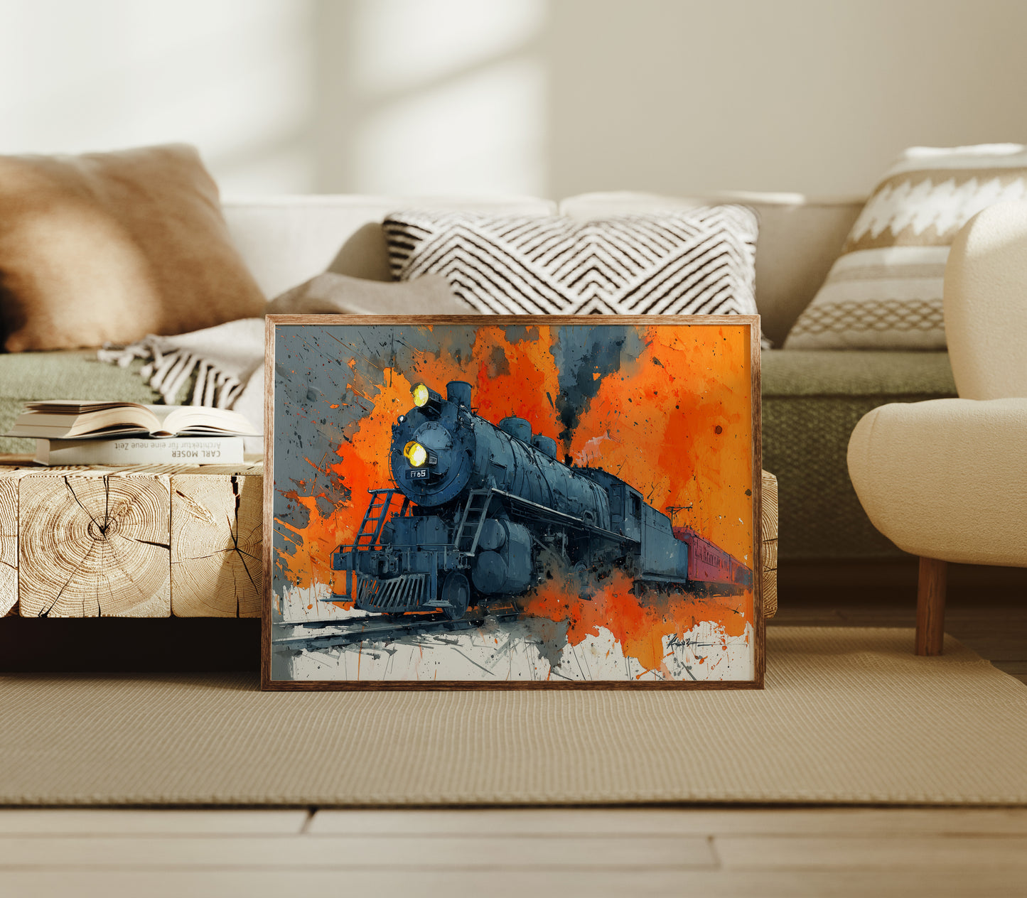Steam Engine in Blazing Orange