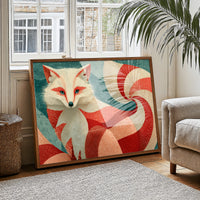 Nine-Tailed Fox in Crimson Swirls