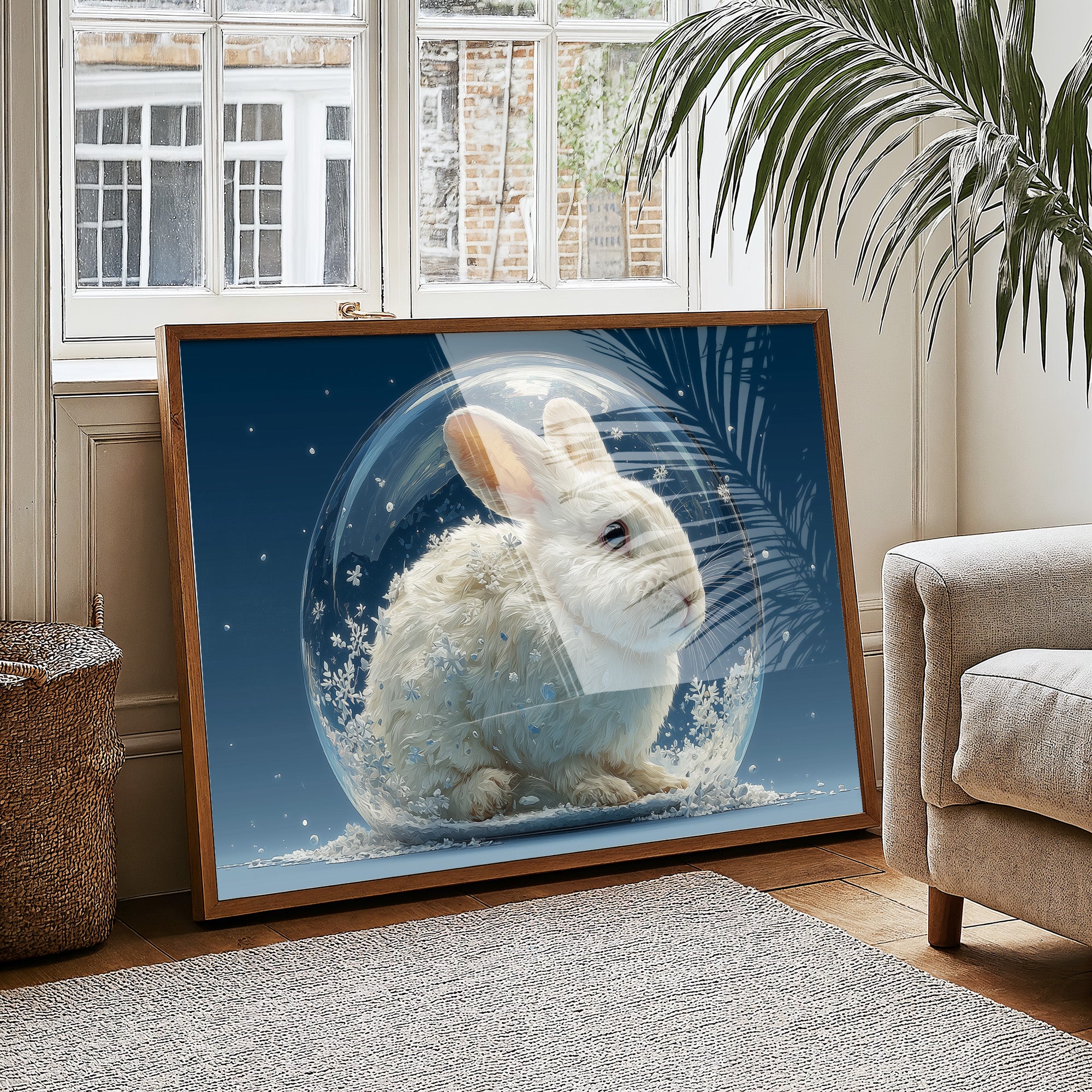 Rabbit Inside a Snow Globe