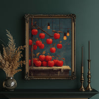 Orchard After Dark: Apples on Strings