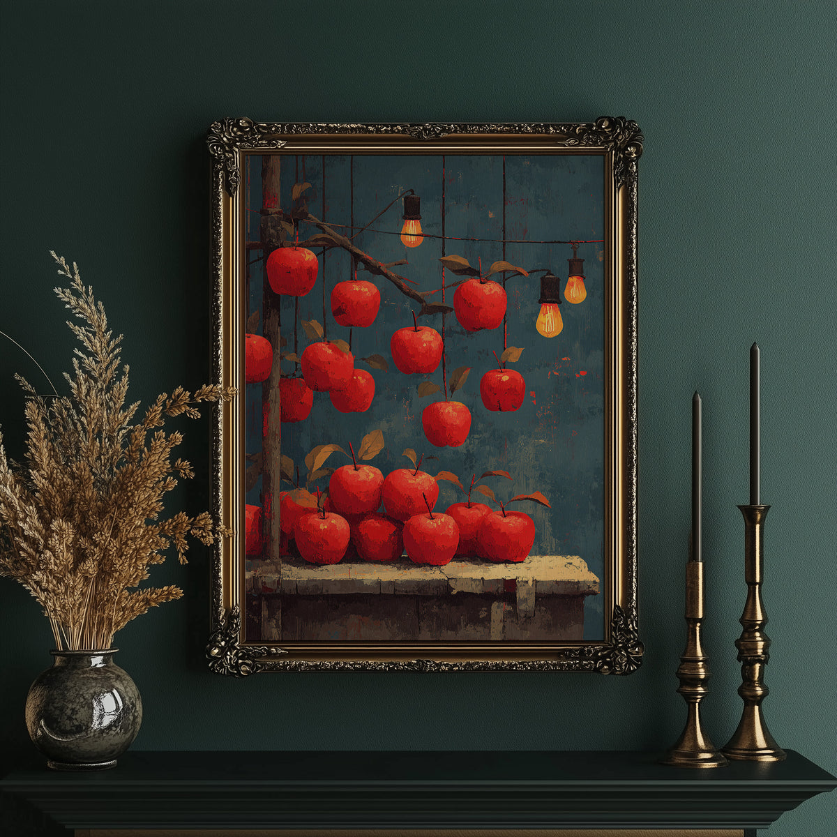 Orchard After Dark: Apples on Strings