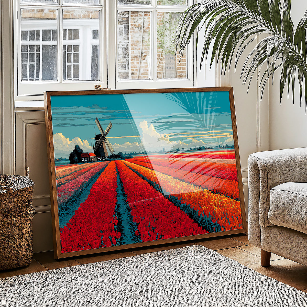 Tulips in Formation, Windmill on Duty