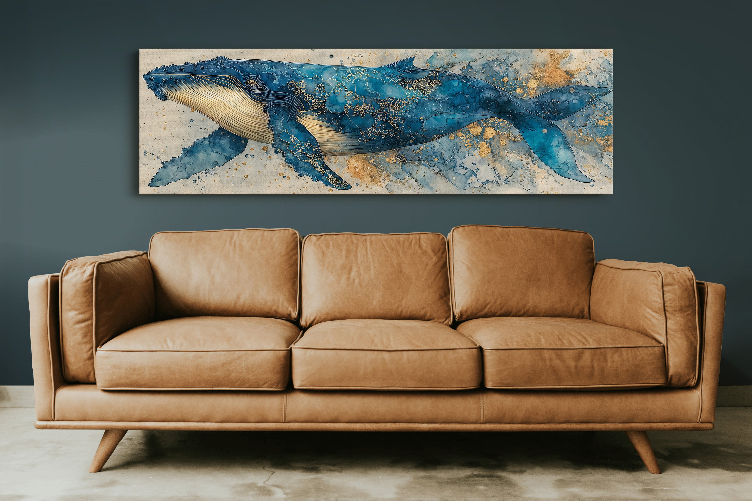 Midnight Whale In Golden Tides