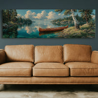 Canoe Resting On Still Waters