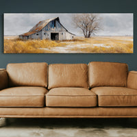 Weathered Barn Beneath Gray Skies