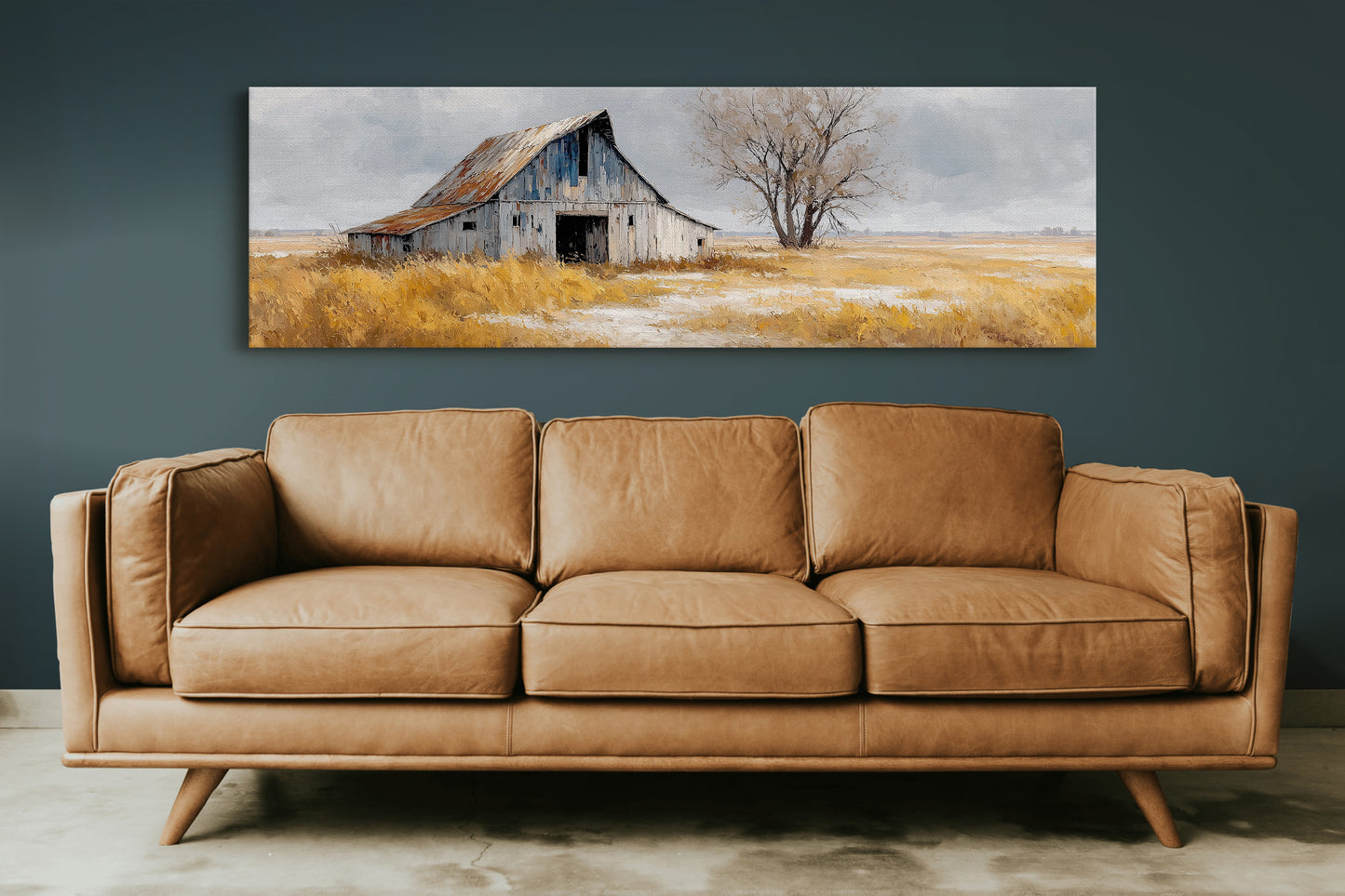 Weathered Barn Beneath Gray Skies