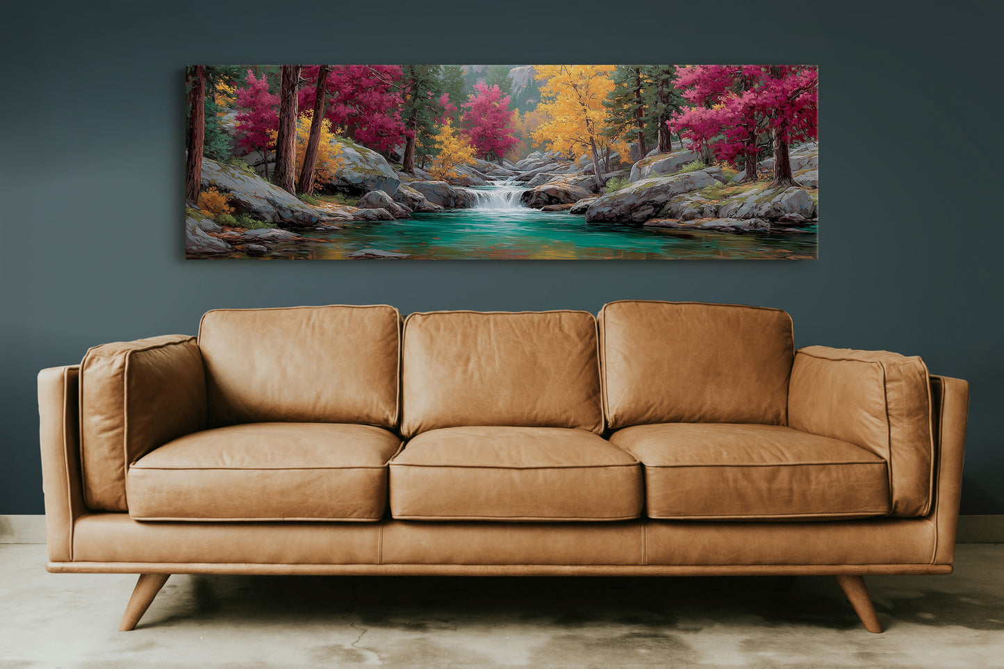Autumn Waters Through Crimson Pines