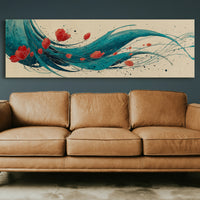 Petals Adrift on Teal Currents