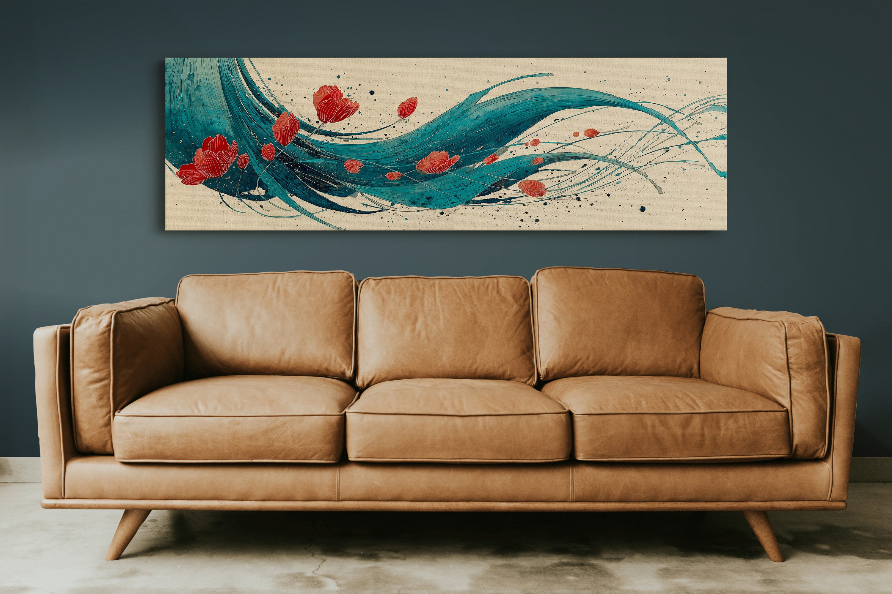 Petals Adrift on Teal Currents