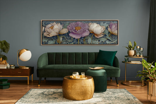 Victorian Peonies In Midnight Garden