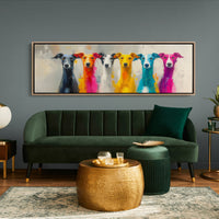 Colorful Greyhounds In Modern Pop Style