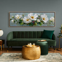 White Garden Blossoms In Soft Relief