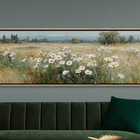 Wild Daisies Across Golden Meadow