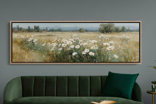 Wild Daisies Across Golden Meadow
