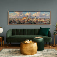 Golden Light Over Historic City Skyline
