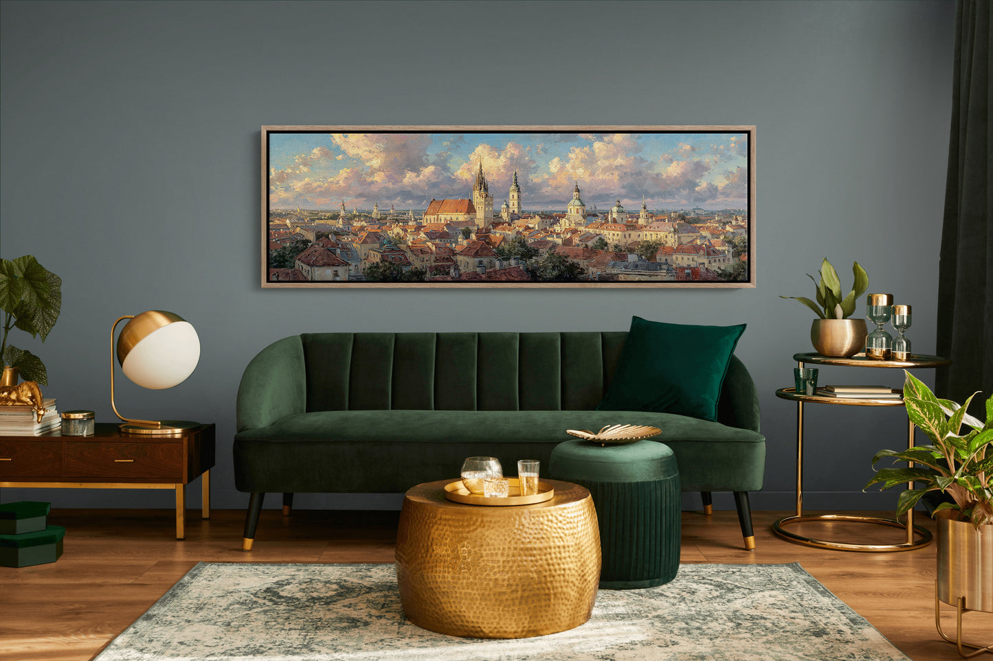 Golden Light Over Historic City Skyline