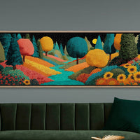 Colorful Dream Forest Under Starry Sky