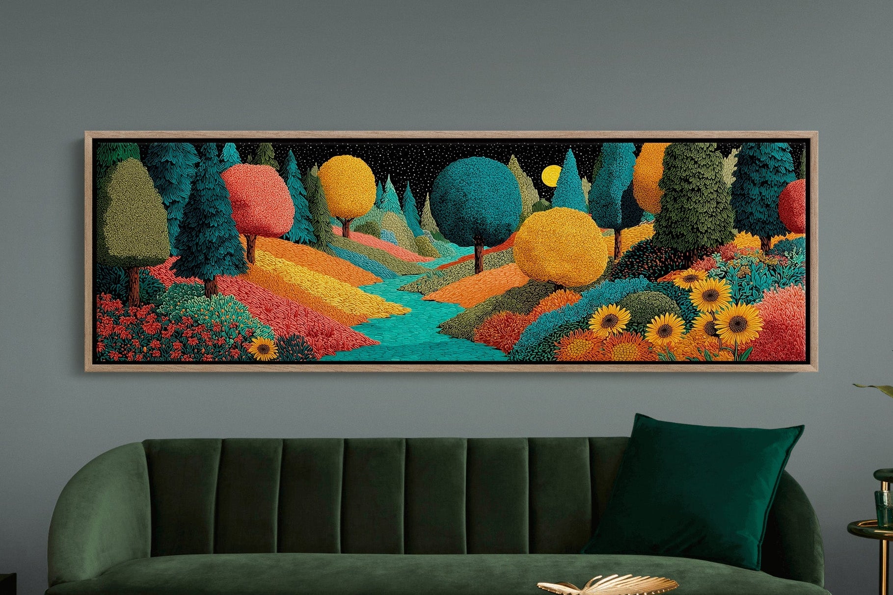 Colorful Dream Forest Under Starry Sky