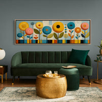 Mid Century Floral Garden in Retro Colors